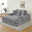 Best Quality Furniture Dark Gray Fluffy Fabric Compressed Extra Large Chaise