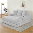 Best Quality Furniture Light Gray Fluffy Fabric Compressed Extra Large Chaise