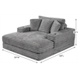 Best Quality Furniture Light Gray Fluffy Fabric Compressed Extra Large Chaise