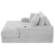 Best Quality Furniture Light Gray Fluffy Fabric Compressed Extra Large Chaise