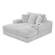 Best Quality Furniture Light Gray Fluffy Fabric Compressed Extra Large Chaise