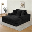 Best Quality Furniture Black Fluffy Fabric Compressed Extra Large Chaise