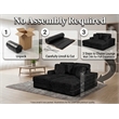 Best Quality Furniture Black Fluffy Fabric Compressed Extra Large Chaise