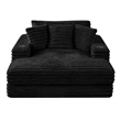 Best Quality Furniture Black Fluffy Fabric Compressed Extra Large Chaise