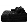 Best Quality Furniture Black Fluffy Fabric Compressed Extra Large Chaise