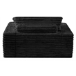 Best Quality Furniture Black Fluffy Fabric Compressed Extra Large Chaise