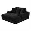 Best Quality Furniture Black Fluffy Fabric Compressed Extra Large Chaise