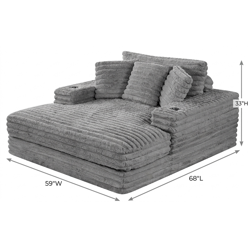 Best Quality Furniture Beige Fluffy Fabric Compressed Extra Large Chaise