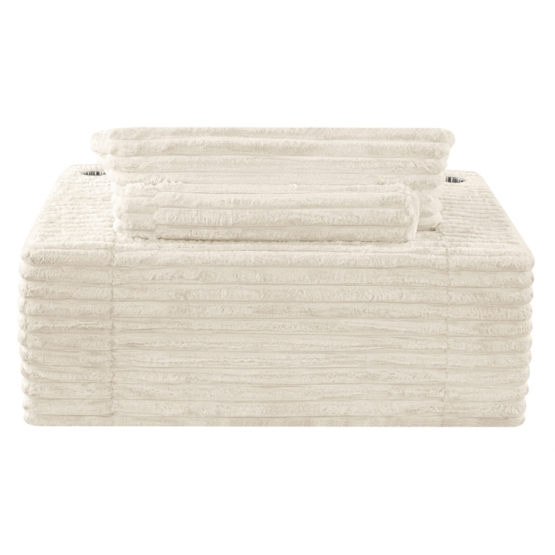 Best Quality Furniture Beige Fluffy Fabric Compressed Extra Large Chaise
