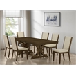 Best Quality Furniture 7 Piece Extendable Dining Set in Deep Brown Wood