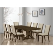 Best Quality Furniture 9 Piece Extendable Dining Set in Deep Brown Wood