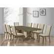 Best Quality Furniture 9 Piece Extendable Dining Set in Light Ash Brown Wood