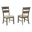 Best Quality Furniture Classic Ladder Back Dining Chairs in Brown Walnut Wood