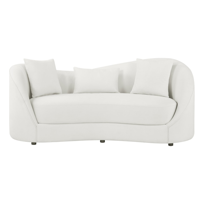 Best Quality Furniture Contemporary Asymmetrical Loveseat in Cloud Gray Fabric
