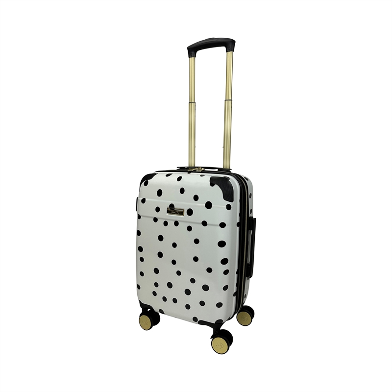 Jenni Chan Polka Dot 3-Piece Hardside Spinner Set in White/Black
