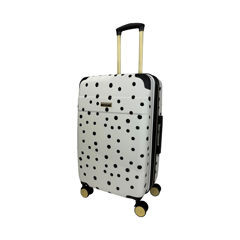 Jenni Chan Polka Dot 3-Piece Hardside Spinner Set in White/Black