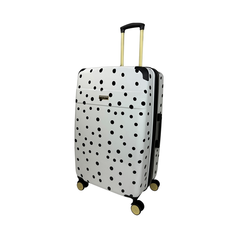Jenni Chan Polka Dot 3-Piece Hardside Spinner Set in White/Black