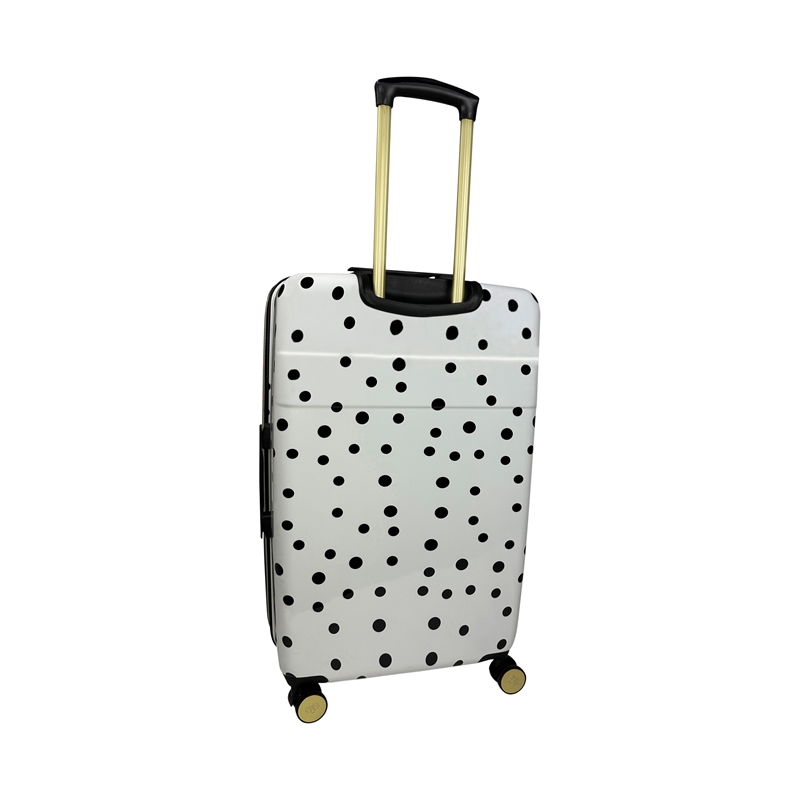 Jenni Chan Polka Dot 3-Piece Hardside Spinner Set in White/Black