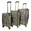 Jenni Chan Leopard 3-Piece Hardside Spinner Set in Leo Tan