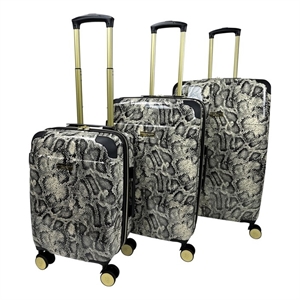 Jenni Chan Python 3-Piece Hardside Spinner Set in Gray