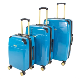 Jenni Chan Entin 3-Piece Hardside Spinner Set in Teal Blue