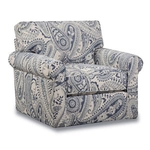 Southhamton Swivel Accent Chair with Accent Pillows in Blue