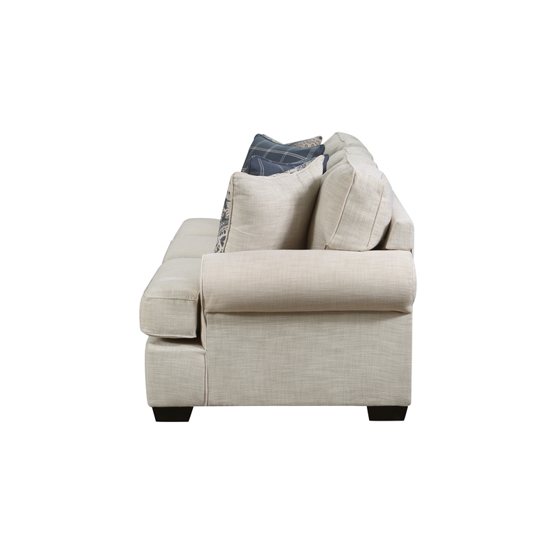 Southampton Sofa with Accent Pillows in Cream