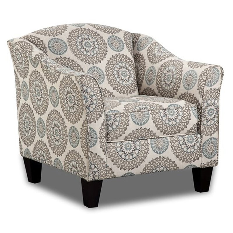 Amelia Accent Chair in Medallion Fabric Pattern