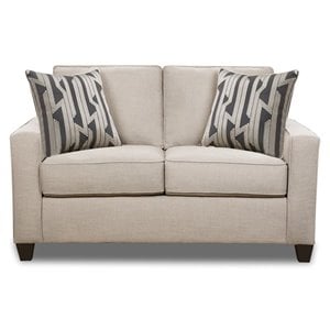 Oakleigh Linen Loveseat with Accent Pillows in Linen