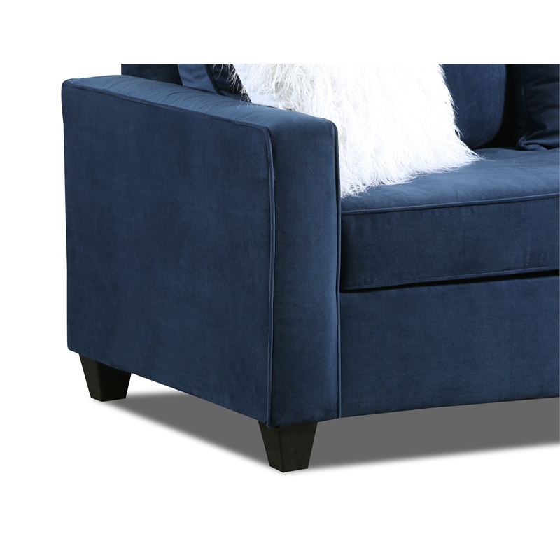 Luxley Sofa with Accent Pillows in Navy Blue