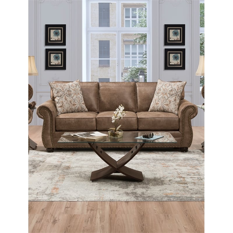 Behold Home Woodland Brown Sofa
