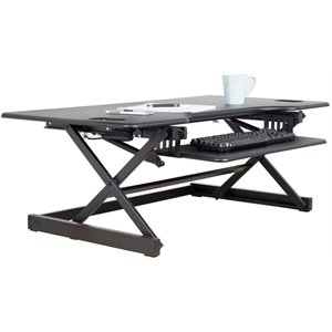 Rocelco 46&quot Large Height Adjustable Standing Desk Converter - Black