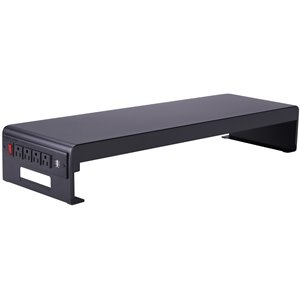 Rocelco 30&quot Premium Dual Monitor Stand/AC Power Supply & USB 2.0 Charge - Black