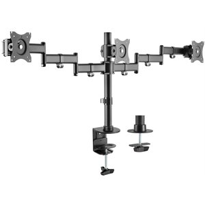 Rocelco Premium Triple Monitor Desk Mount - VESA pattern - Black (R DM3)
