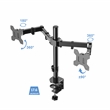 Rocelco 46in Adjustable Standing Desk Converter Double Monitor Arm BUNDLE Black