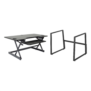 Rocelco 46&quot Large Height Adjustable Standing Desk with Floor Stand