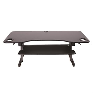Rocelco 45&quot Height Adjustable Standing Desk Converter with Dual Monitor in Black