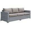 Afuera Living Contemporary Rattan Wicker Patio Sofa in Gray