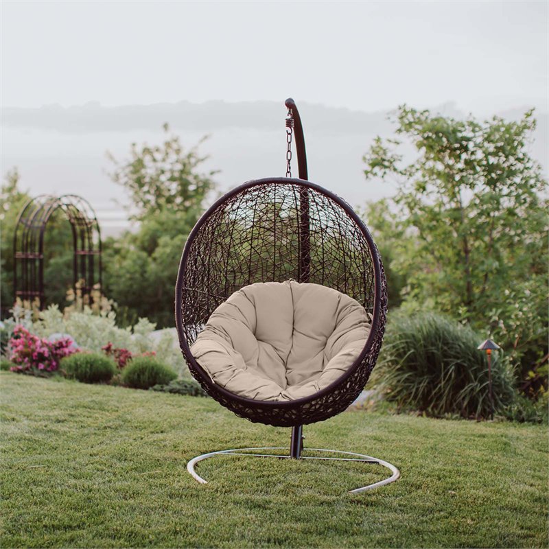 Afuera Living Patio Swing Chair in Beige
