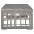 Afuera Living Glass Top Patio Coffee Table in Gray
