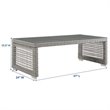 Afuera Living Glass Top Patio Coffee Table in Gray