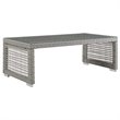 Afuera Living Glass Top Patio Coffee Table in Gray