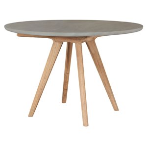 Afuera Living  Modern Wood and Concrete Dining Table in Slate Gray