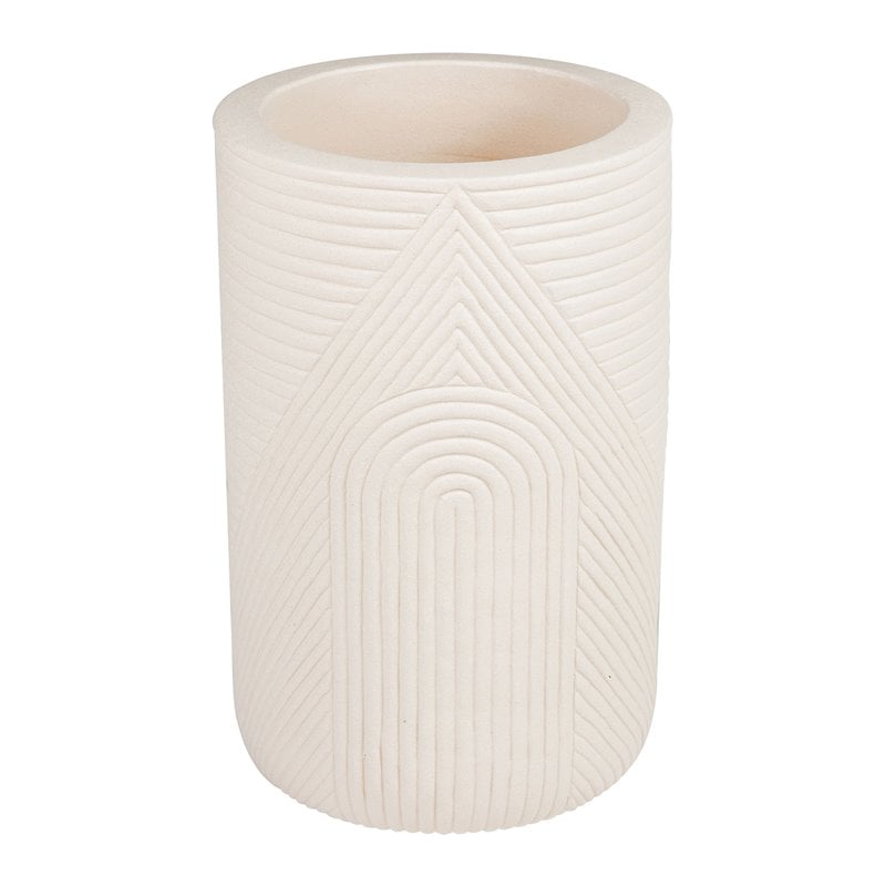 Afuera Living  Modern Ceramic 2-Piece Textured Planters in Cream