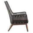 Afuera Living  Modern Wood Lounge Chair in Mixed Gray Rope