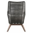 Afuera Living  Modern Wood Lounge Chair in Mixed Gray Rope