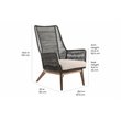 Afuera Living  Modern Wood Lounge Chair in Mixed Gray Rope