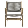 Afuera Living  Modern Wood Lounge Chair in Mixed Gray Rope