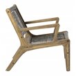 Afuera Living  Modern Wood Lounge Chair in Mixed Gray Rope