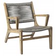 Afuera Living  Modern Wood Lounge Chair in Mixed Gray Rope